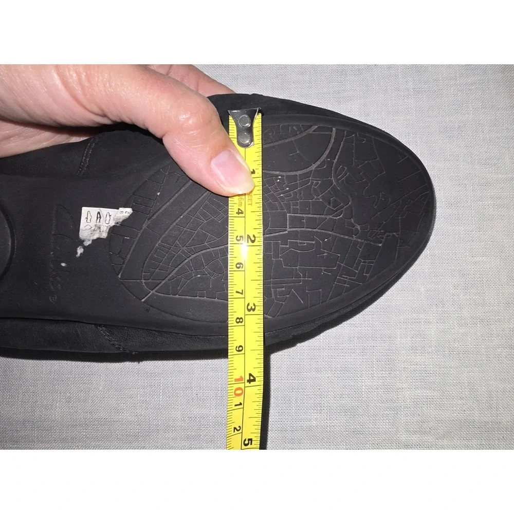 Clarks Women's Rena Way Black Suede Ballet Flats Comfortable Shoes 9 Wide
